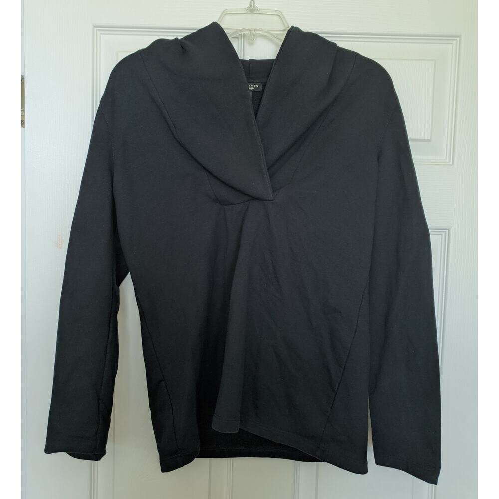Talbots Black Hoodie Women's Sweatshirt Shawl Collar Cowl Neck Pullover Size M